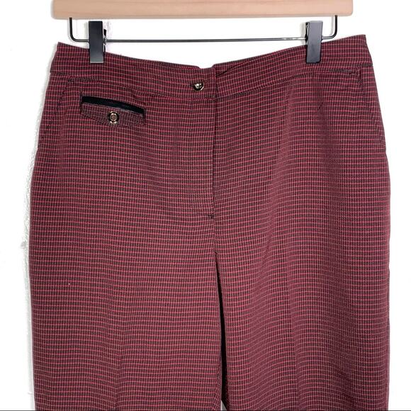 EP Pro red and black plaid mid rise golf travel Capri pants women's size 10 B103 - Picture 2 of 6